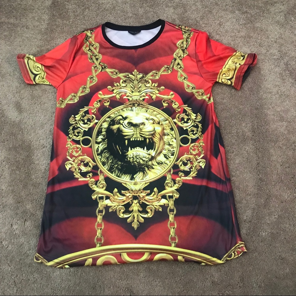 Red Designer Chain Shirt
